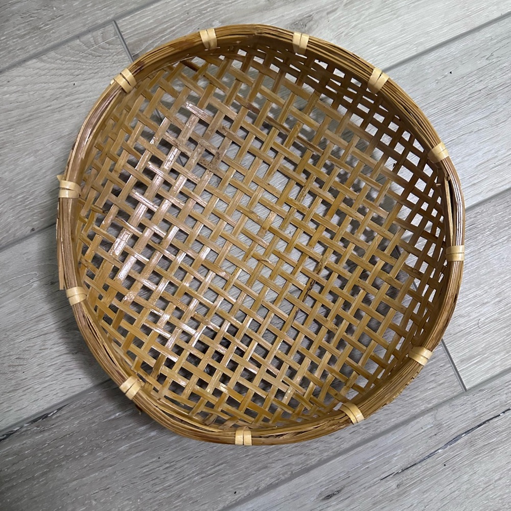 Vintage Bamboo Woven Basket